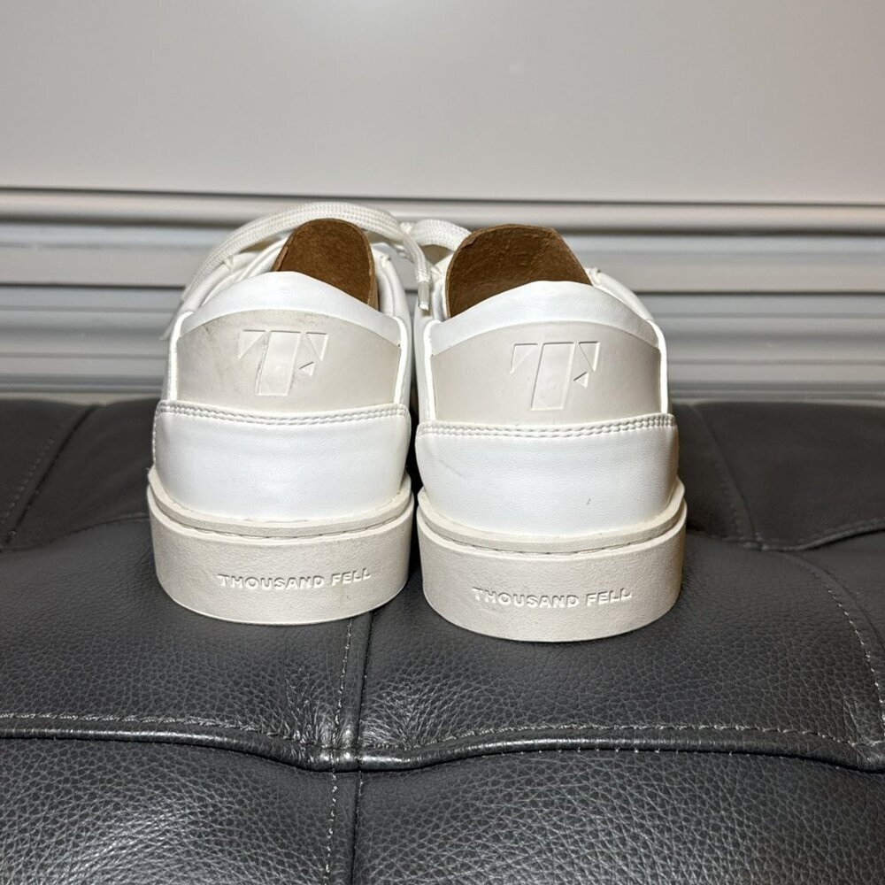 Thousand Fell Lace Up Vegan Leather Sneakers, Women's 7.5 (White/White) - Picture 3 of 7